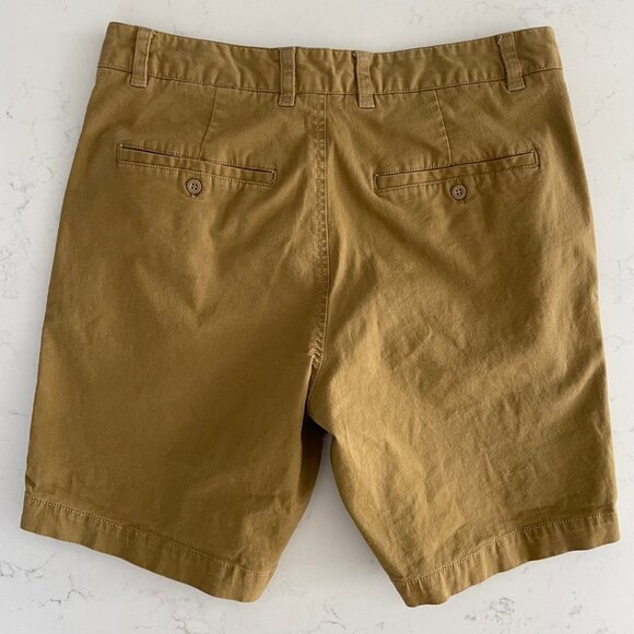 Empyre Pleated Chino Cotton Shorts Golden Khaki Tan Sz 28 NWOT - Picture 6 of 10